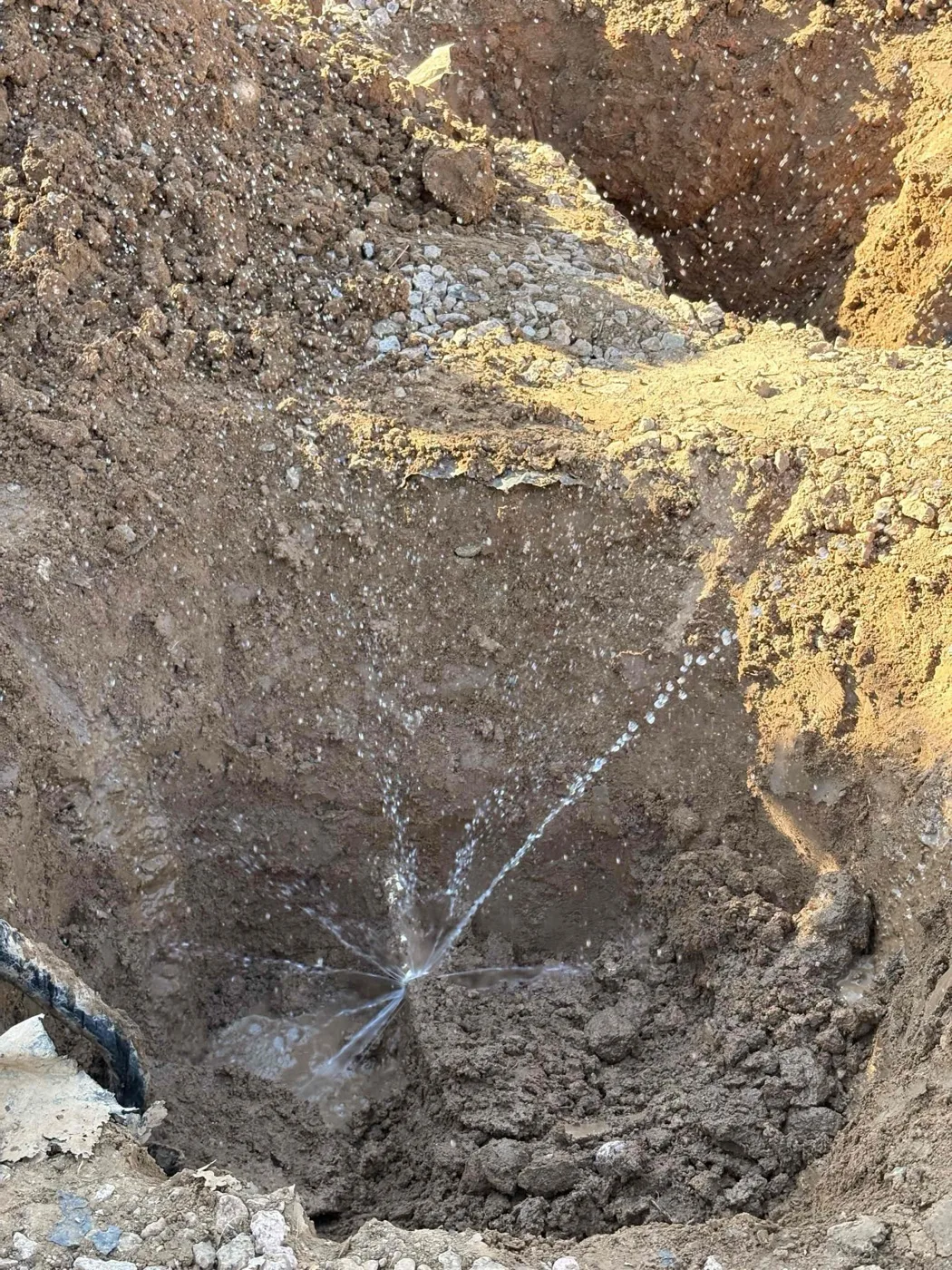 Underground plumbing leak found and exposed by Trident Plumbing